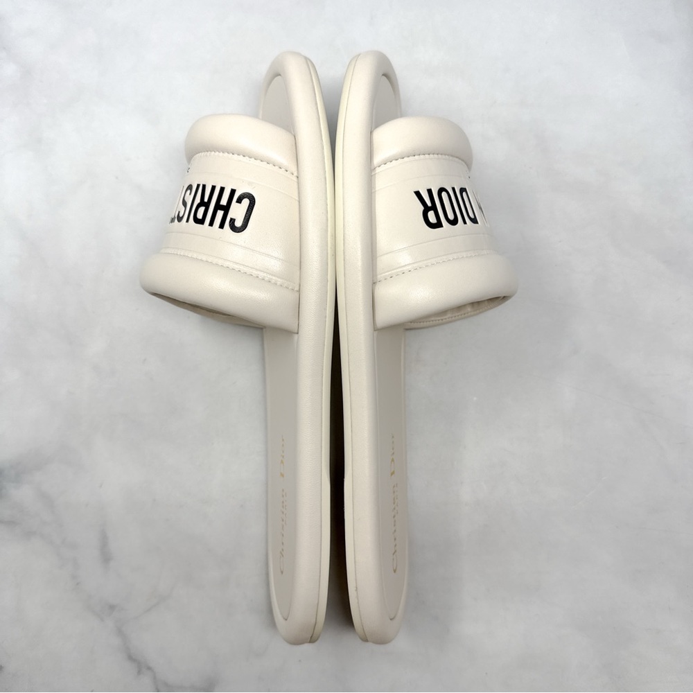 Christian Dior Every-D Logo Lambskin Leather Flat Slide Mule Sandal Shoes 39.5 - Picture 6 of 12